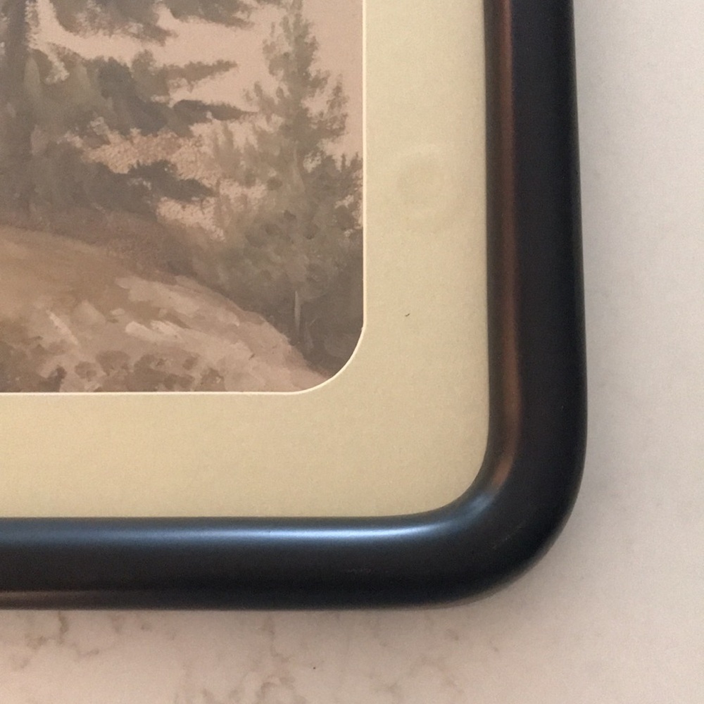 Hearth & Hand Black Framed Square Wall Art Autumn Evergreen 8x8 - Picture 4 of 6